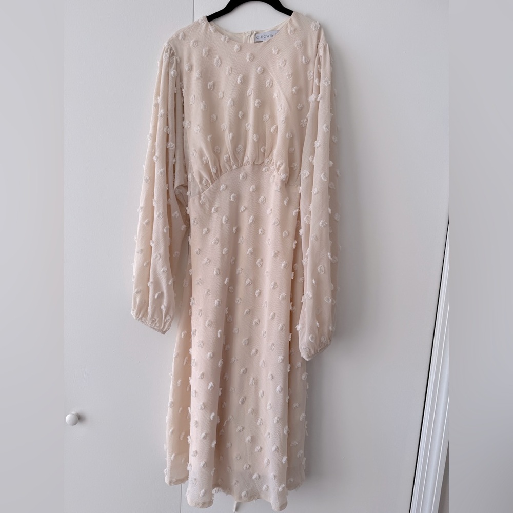 COTTON CANDY SHEER MIDI DRESS IN CREAM